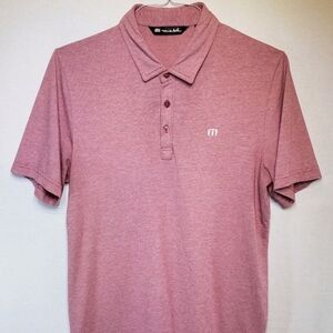 Travis Mathew Golf Polo Mens Large Red Solid Outdoors Performance Short Sleeve
